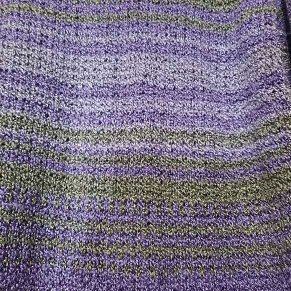 Allison Daley Cardigan Gray Purple Knit Button Front Textured Long Sleeve - Picture 3 of 8